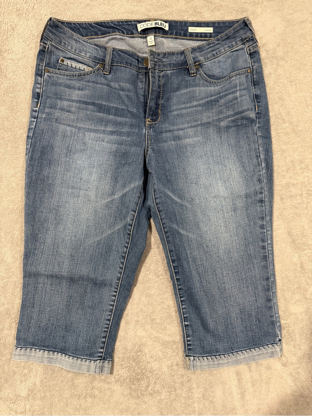 Code Bleu Soho Skimmer Capri Jeans Women’s Size 12 Medium Wash Y2K